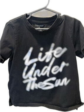 Little Bipsy Black Tee with White 'Life Under The Sun' Graphic 5-6T